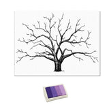 Max Wedding Thumbprint Tree Finger Painting Wedding Guest Book Purple