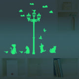 Max Glow In The Dark Stickers Children's Room Ceiling Wall Decor Cat Streetlight