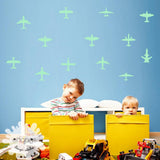 Maxbell Glow In The Dark Stickers Children's Room Ceiling Wall Decor 15x Aircraft
