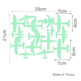 Maxbell Glow In The Dark Stickers Children's Room Ceiling Wall Decor 15x Aircraft