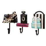 Maxbell 3Pcs/Set Resin Hook Hanger Rack Wall Mount Home Decor F