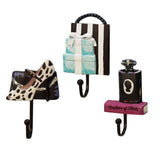 Maxbell 3Pcs/Set Resin Hook Hanger Rack Wall Mount Home Decor F