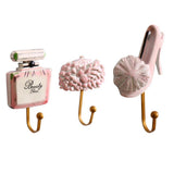 Maxbell 3Pcs/Set Resin Hook Hanger Rack Wall Mount Home Decor H