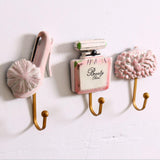 Maxbell 3Pcs/Set Resin Hook Hanger Rack Wall Mount Home Decor H