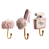Maxbell 3Pcs/Set Resin Hook Hanger Rack Wall Mount Home Decor H