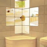 Max Maxb 6 Pieces Self-adhesive Square Mirror Wall Stickers Decal #2 15x15cm Silver