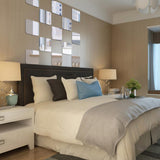 Max Maxb 6 Pieces Self-adhesive Square Mirror Wall Stickers Decal #2 15x15cm Silver