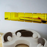 Max Maxb 6 Pieces Self-adhesive Square Mirror Wall Stickers Decal #4 20x20cm Golden