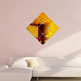 Max Maxb 6 Pieces Self-adhesive Square Mirror Wall Stickers Decal #4 20x20cm Golden