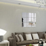Max Maxb 6 Pieces Self-adhesive Square Mirror Wall Stickers Decal #4 20x20cm Silver