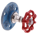Max Maxb Industrial Rustic Wall Mounted Hand Wheel Hook Coat Hook Key Holder Blue