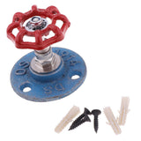 Max Maxb Industrial Rustic Wall Mounted Hand Wheel Hook Coat Hook Key Holder Blue