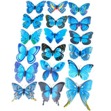 12Pcs 3D Colorful Butterflies Wall Decor Sticker Decals Home Office Blue