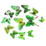 12Pcs 3D Colorful Butterflies Wall Decor Sticker Decals Home Office Green