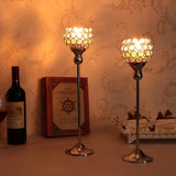 Maxbell Crystal Votive Candle Holder Wedding Banquet Centerpiece Decor 25cm Gold