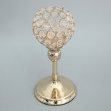 Maxbell Crystal Votive Candle Holder Wedding Banquet Centerpiece Decor 25cm Gold