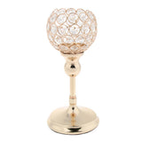 Maxbell Crystal Votive Candle Holder Wedding Banquet Centerpiece Decor 25cm Gold