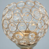 Maxbell Crystal Votive Candle Holder Wedding Banquet Centerpiece Decor 25cm Gold