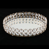 Crystal Ring Holder Storage Jewelry Plate Fruit Plate Home Decor 25cm Gold