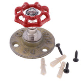 Maxbell Industrial Rustic Wall Mounted Hand Wheel Hook Coat Hook Key Holder Yellow
