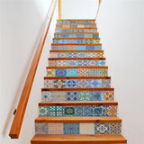 Maxbell 13Pcs 3D Self-adhesive Staircase Stair Riser Floor Sticker DIY Wall Decal #9