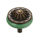 Maxbell Vintage Ceramics Round Cabinet Pull Knobs Green