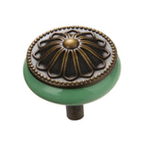 Maxbell Vintage Ceramics Round Cabinet Pull Knobs Green