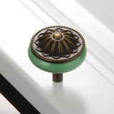 Maxbell Vintage Ceramics Round Cabinet Pull Knobs Green