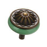 Maxbell Vintage Ceramics Round Cabinet Pull Knobs Green