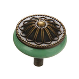 Maxbell Vintage Ceramics Round Cabinet Pull Knobs Green