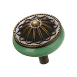 Maxbell Vintage Ceramics Round Cabinet Pull Knobs Green