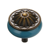 Maxbell Vintage Ceramics Round Cabinet Pull Knobs Blue