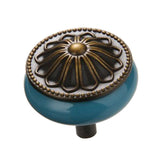 Maxbell Vintage Ceramics Round Cabinet Pull Knobs Blue