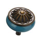 Maxbell Vintage Ceramics Round Cabinet Pull Knobs Blue