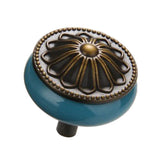 Maxbell Vintage Ceramics Round Cabinet Pull Knobs Blue