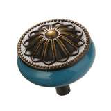 Maxbell Vintage Ceramics Round Cabinet Pull Knobs Blue