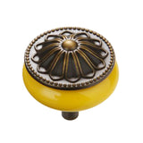 Maxbell Vintage Ceramics Round Cabinet Pull Knobs Yellow