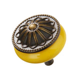 Maxbell Vintage Ceramics Round Cabinet Pull Knobs Yellow