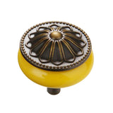 Maxbell Vintage Ceramics Round Cabinet Pull Knobs Yellow