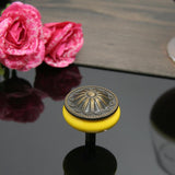 Maxbell Vintage Ceramics Round Cabinet Pull Knobs Yellow