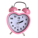 Heart Shaped Dial Number Night light Alarm Clock AA Battery Powered Pink