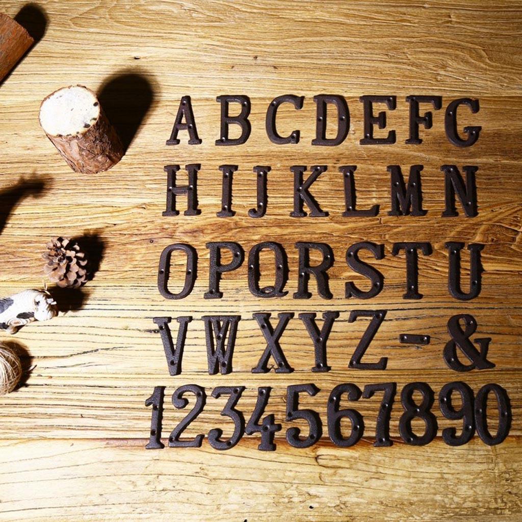 Maxbell  Wrought Iron Antique House Door Number Sign Plaque DIY Digit Letter Number 6
