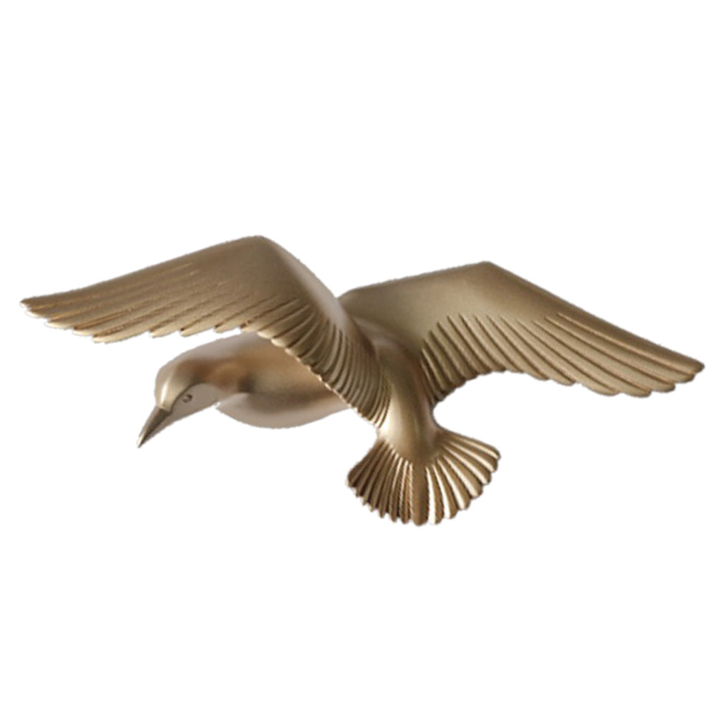 Maxbell  Creative Resin Seagull Shaped Bedroom TV Background Wall Decorations E Gold