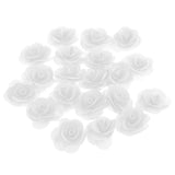 20 Pieces Silk Rose Flower Head Bud DIY Craft Wedding Decor White