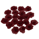 20 Pieces Silk Rose Flower Head Bud DIY Craft Wedding Decor Burgundy