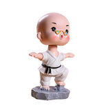 Max Resin Car Interior Ornament Desk Little Shaolin Kung Fu Monk Buddha White