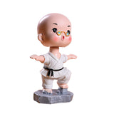 Max Resin Car Interior Ornament Desk Little Shaolin Kung Fu Monk Buddha White