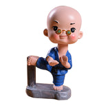Resin Car Interior Ornament Desk Little Shaolin Kung Fu Monk Buddha Blue