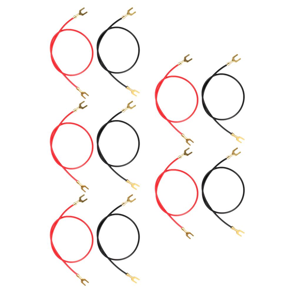 Max 10Pcs U-Shape Dual Fork Terminal Electrical Circuit Experiment Connect Cable