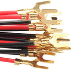 Max 10Pcs U-Shape Dual Fork Terminal Electrical Circuit Experiment Connect Cable